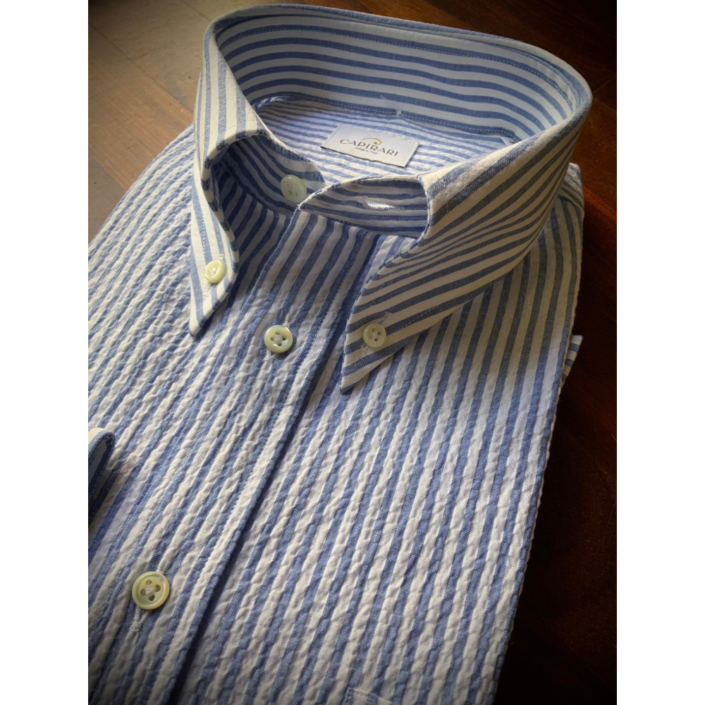 Morris 9 button-down collar seersucker – CAPIRARI