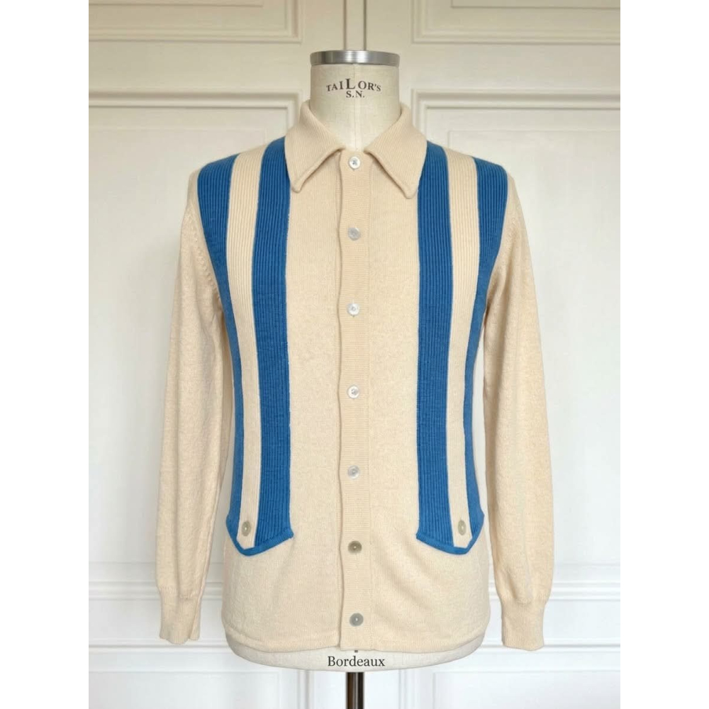 Arthur polo cardigan light blue long sleeve